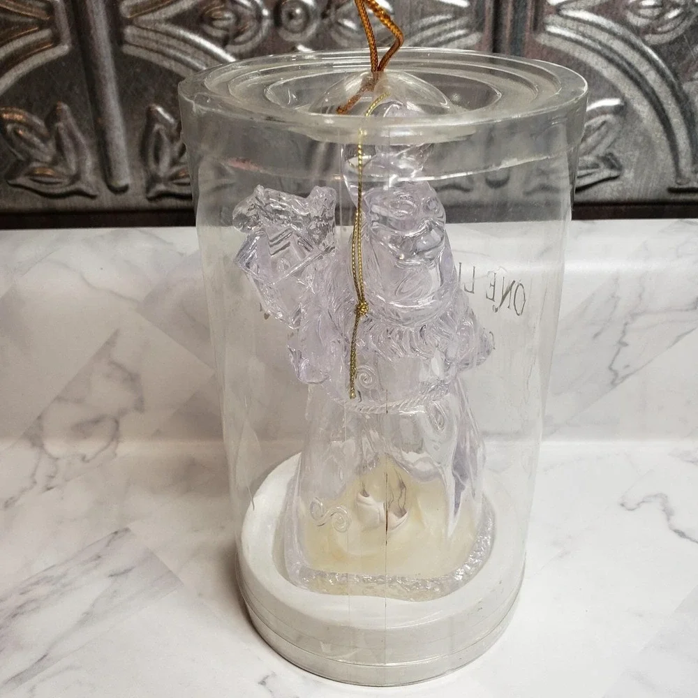 Vintage SANTA CLAUS‎ Light Up Ornament Clear 5